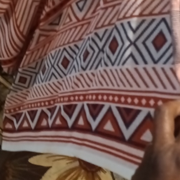 NWOT UMGEE rust Aztec accented asymmetrical cardigan S/M - Picture 6 of 8